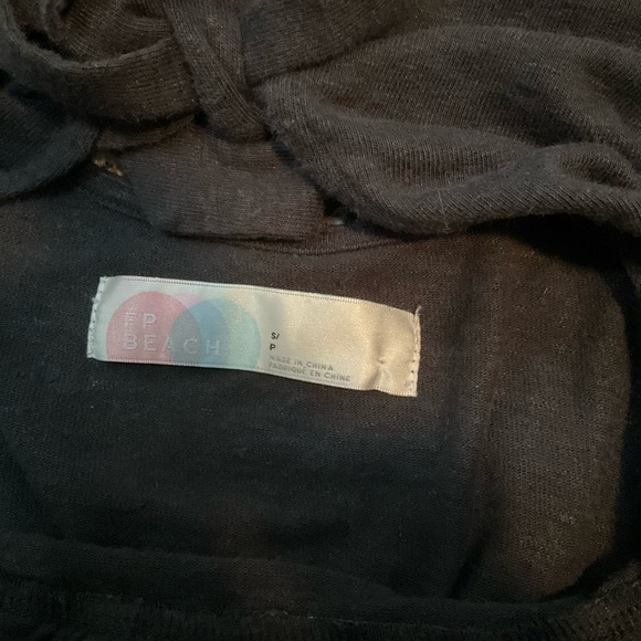 FP Beach Black Linen Dress Free People Size Small Swim Cover Up - Picture 5 of 10